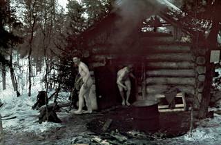 Finnische Rauchsauna im Winterkrieg, April 1942